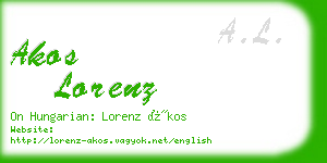 akos lorenz business card